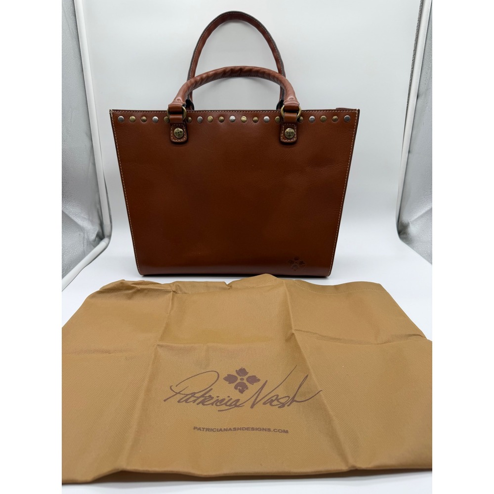 Patricia Nash Zancona Tan Leather Tote Heritage Collection Studded P18001 NEW